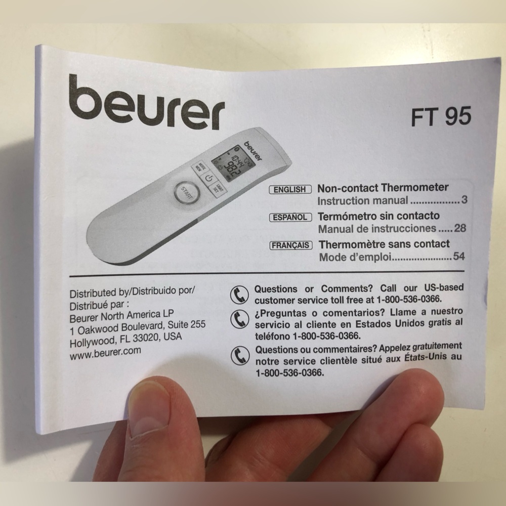 Beurer FT95 3-in-1 Infrared Contactless Thermometer Brand New in Box - Picture 7 of 10